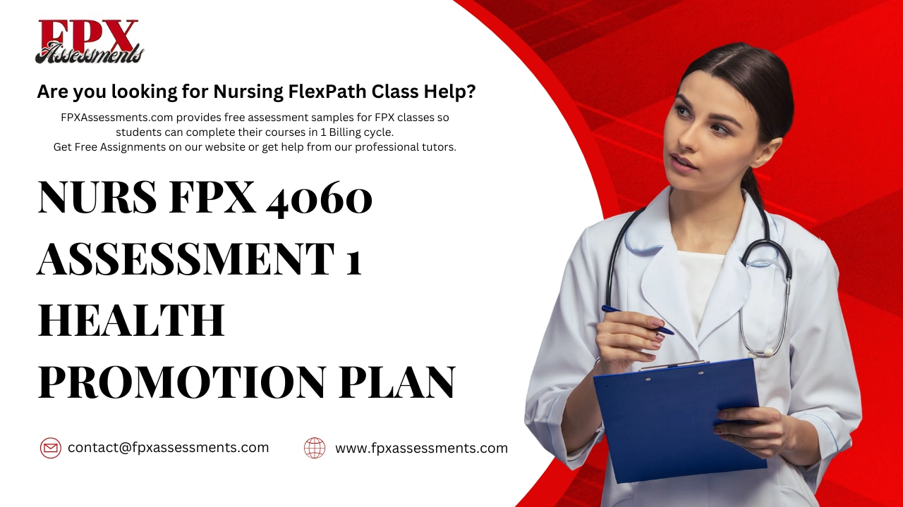 NURS FPX 4060 Assessment 1 Health Promotion Plan