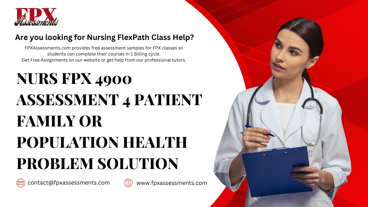 NURS FPX 4900 Assessment 4 Patient Family or Population Health Problem Solution