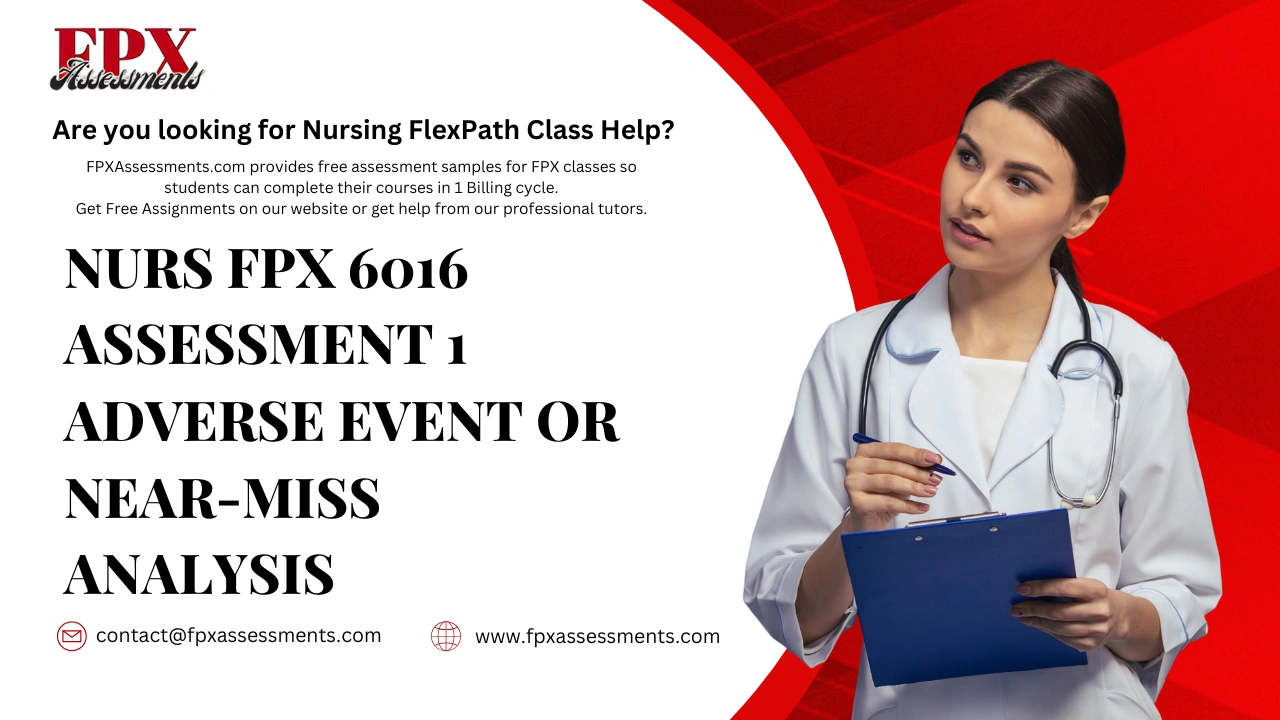 NURS FPX 6016 Assessment 1 Adverse Event or Near-Miss Analysis