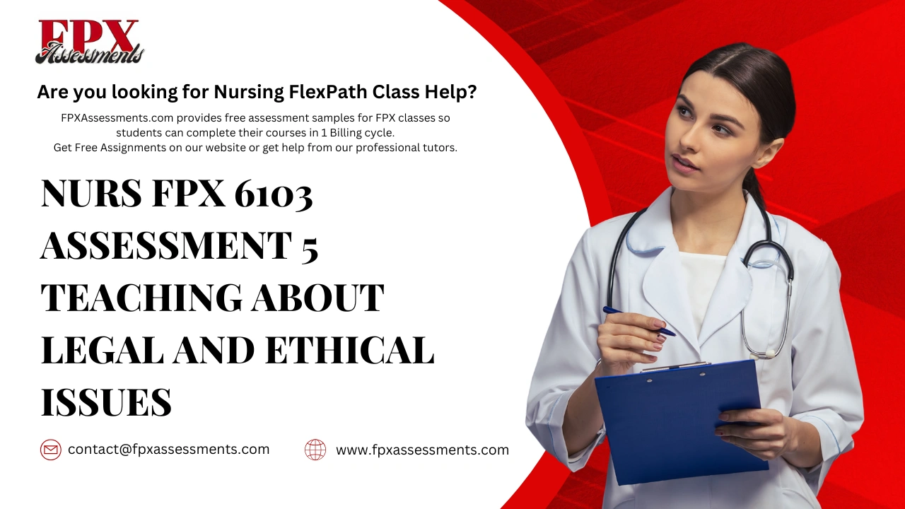 NURS FPX 6103 Assessment 5 Teaching About Legal and Ethical Issues