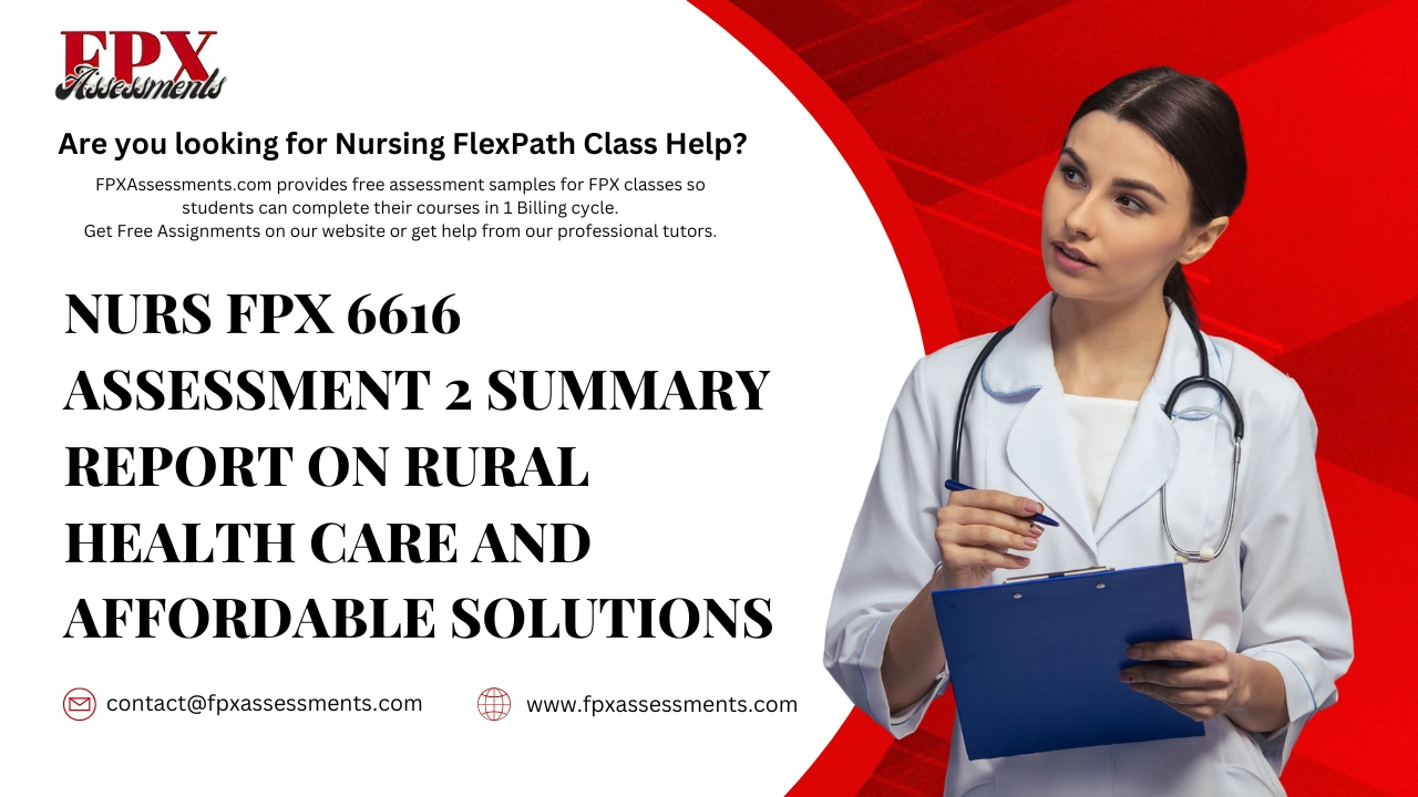 NURS FPX 6616 Assessment 2 Summary Report on Rural Health Care And Affordable Solutions