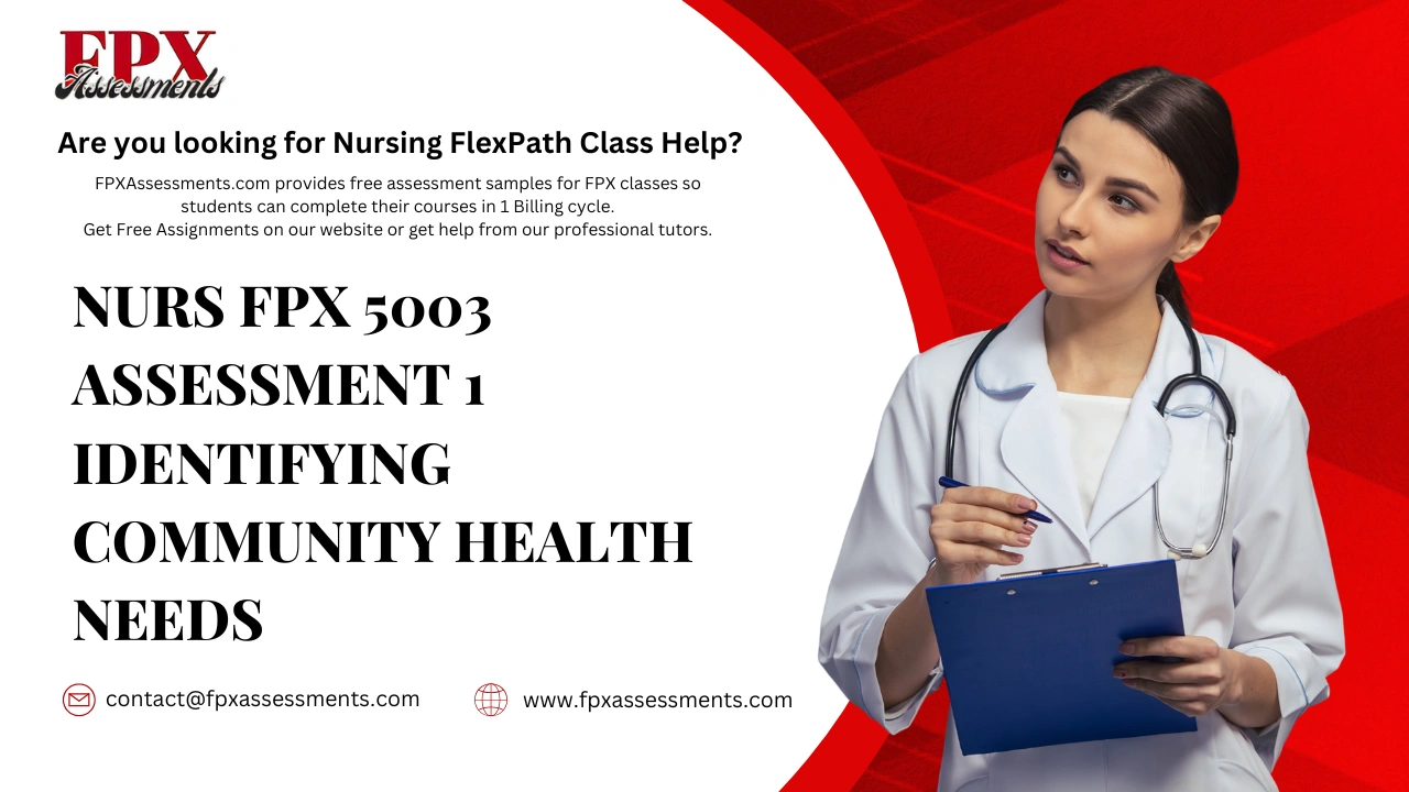 NURS FPX 5003 Assessment 1 Identifying Community Health Needs