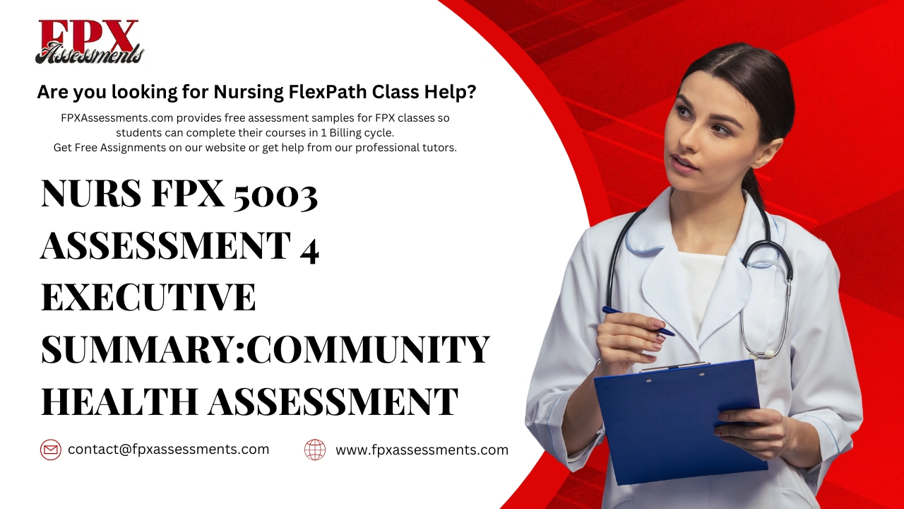 NURS FPX 5003 Assessment 4 Executive Summary:Community Health Assessment